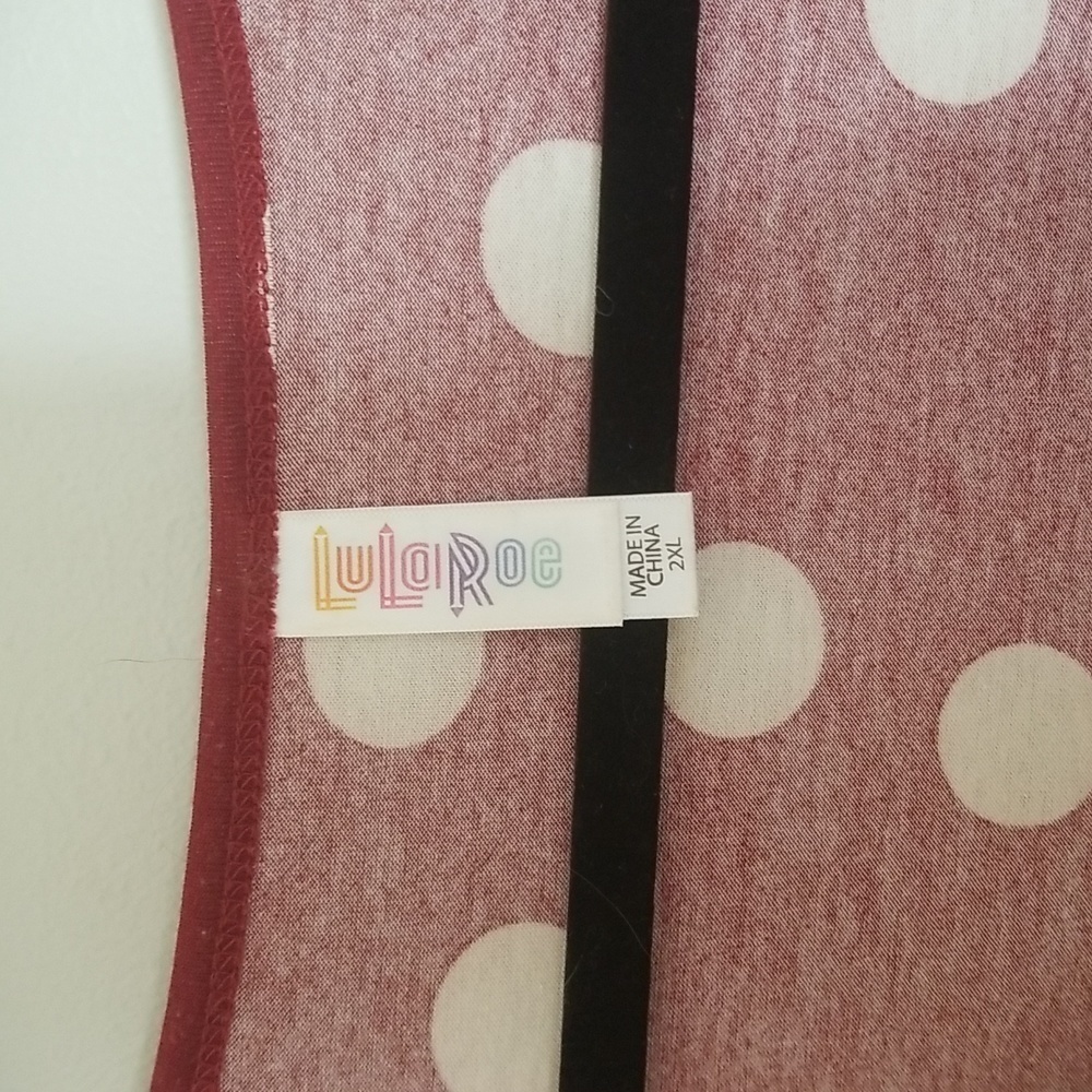 Lularoe Women's polk a dot longsleeve pullover tunic top - Picture 2 of 5
